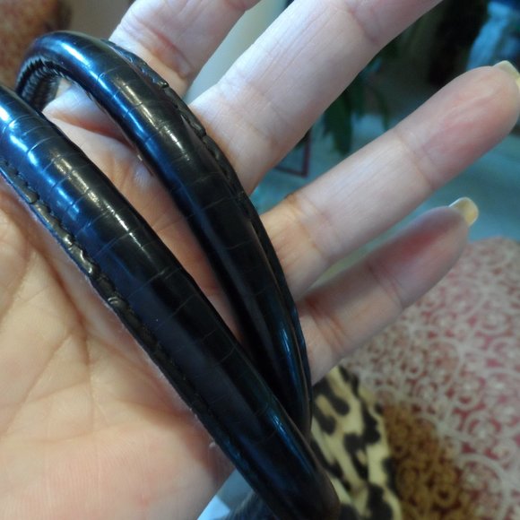 Red Valentino Leopard Print Beige/Black Tote Bag w/Leather Trim - Picture 8 of 16